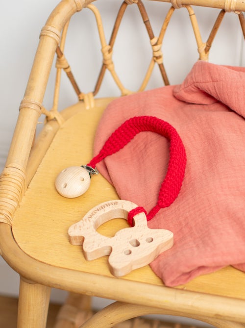 Coffret de 3 hochets en coton et bois naturel SEVIRA KIDS - Kiabi