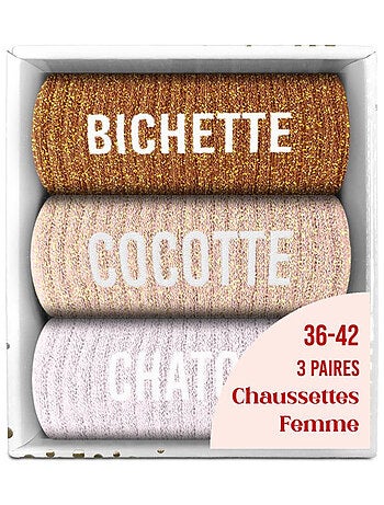 Coffret de 3 Paires de chaussettes à paillettes
