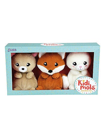 Coffret de 3 peluches lapin, renard, renne et 14 CM