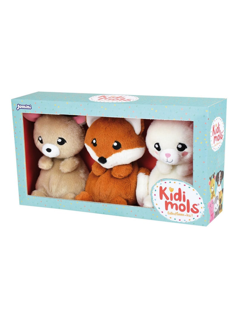 Coffret de 3 peluches lapin, renard, renne  et  14 CM Multicolore - Kiabi
