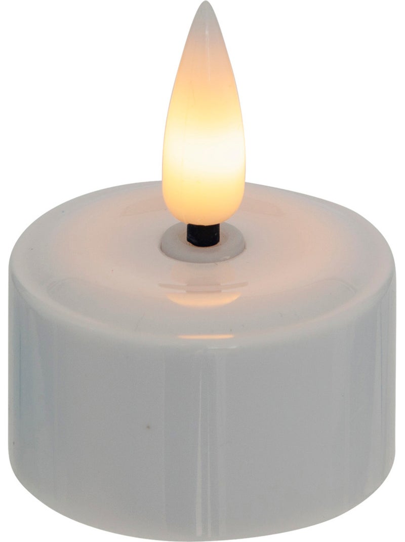 Coffret de 4 bougies chauffe-plat LED sur socle AITOR Blanc - Kiabi