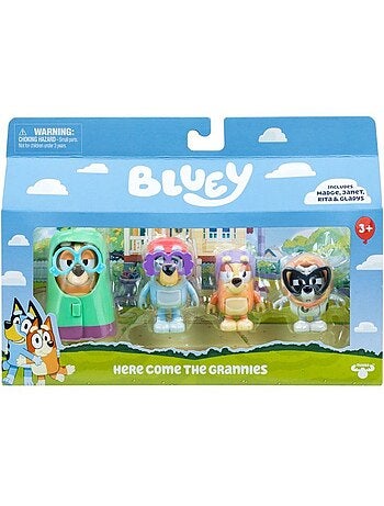 Coffret de 4 figurines - bluey - les grands-mères - dès 3 ans