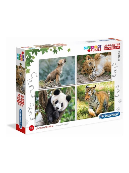 Coffret De 4 Puzzles Animaux Supercolor - Clementoni - Kiabi