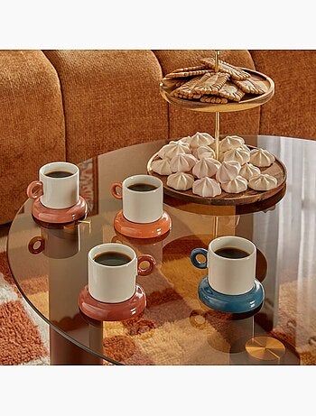Coffret de 4 tasses en grès HOMY
