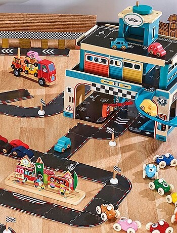 Coffret de 4 voitures en bois City