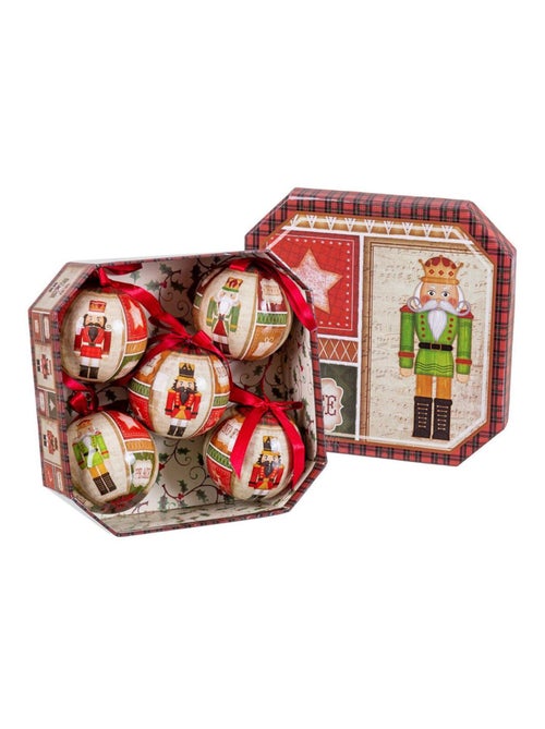 Coffret de 5 boules de Noël casse-noisettes - Kiabi