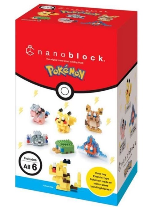 Coffret de 6 figurines en briques - bandai - nanoblock - pack pokémon type électrique - Kiabi
