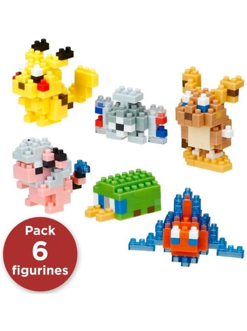 Coffret de 6 figurines en briques - bandai - nanoblock - pack pokémon type électrique Jaune - Kiabi