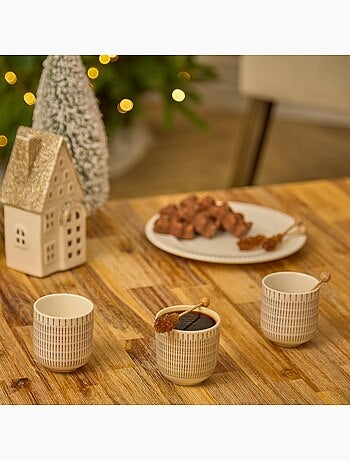 Coffret de 6 tasses en porcelaine LUNIS