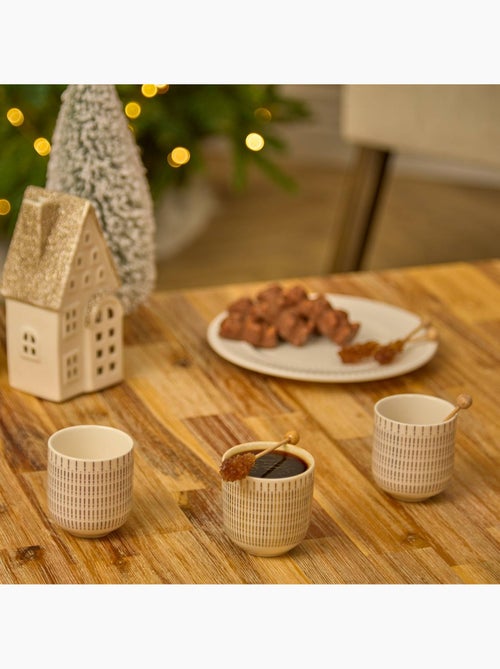 Coffret de 6 tasses en porcelaine LUNIS - Kiabi