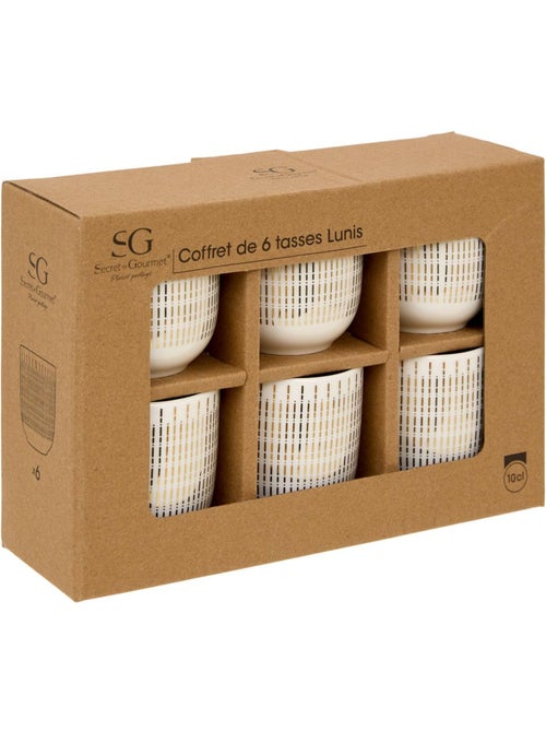 Coffret de 6 tasses en porcelaine LUNIS - Kiabi
