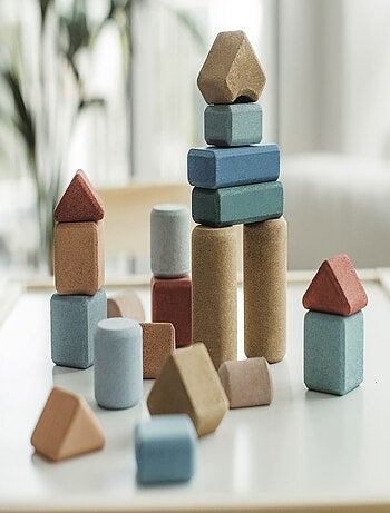 Coffret de blocs de construction en liège - 20 pcs