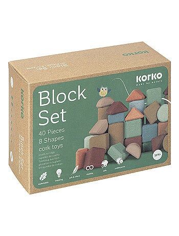 Coffret de blocs de construction en liège - 40 pcs