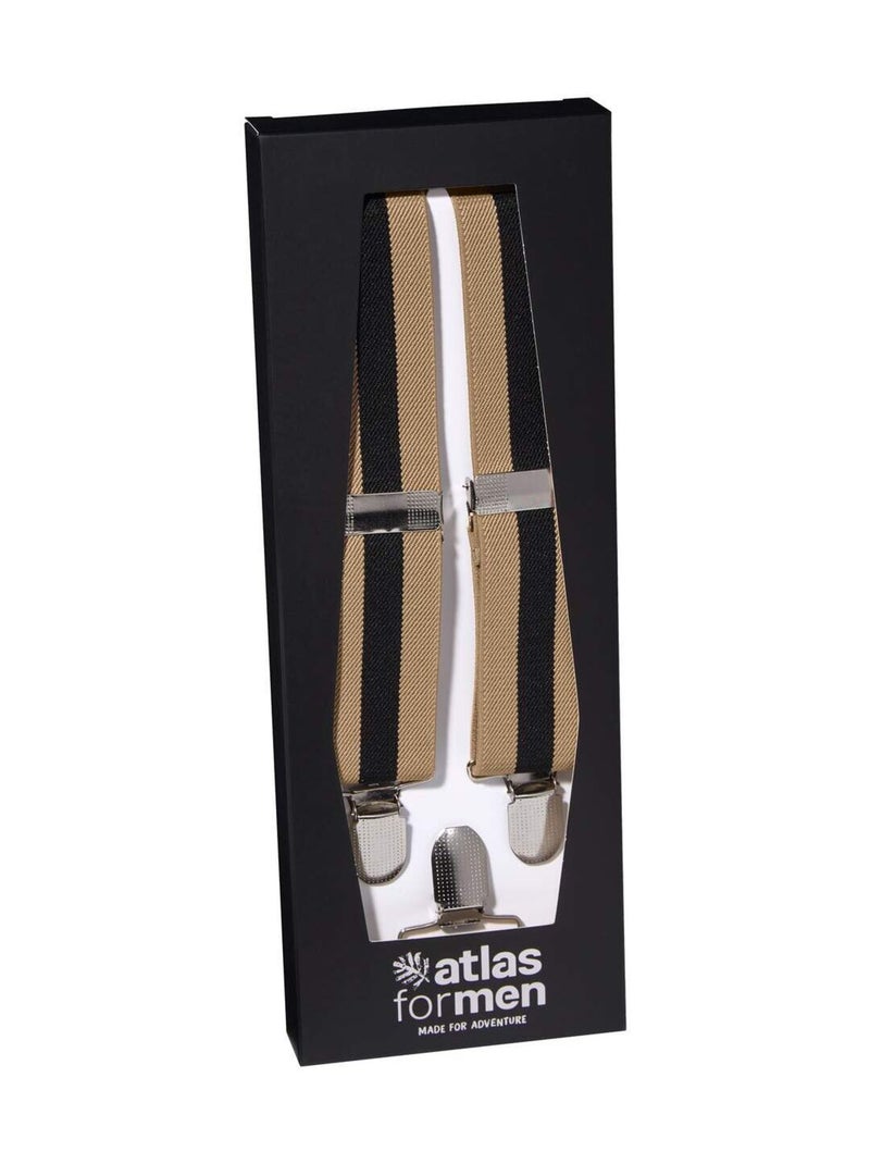 Coffret de Bretelles Rayées  - ATLAS FOR MEN Beige/Noir - Kiabi