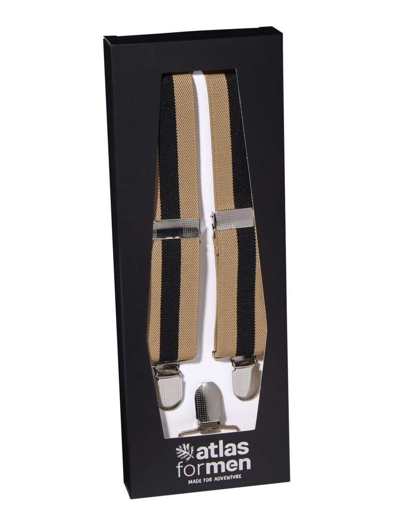 Coffret de Bretelles Rayées  - ATLAS FOR MEN Beige/Noir - Kiabi