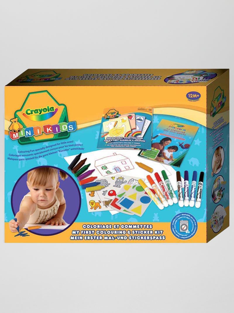 Coffret de coloriages et gommettes Bleu/jaune - Kiabi