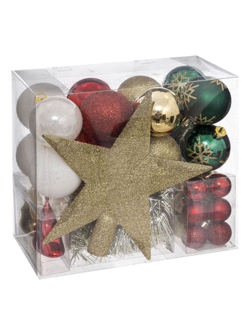 Coffret de décorations pour sapin de Noël 44 pièces - Kiabi Coffret de décorations pour sapin de Noël 44 pièces - Kiabi