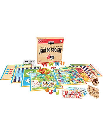 Coffret de jeux de société traditionnels - Coffret en bois : 150 règles