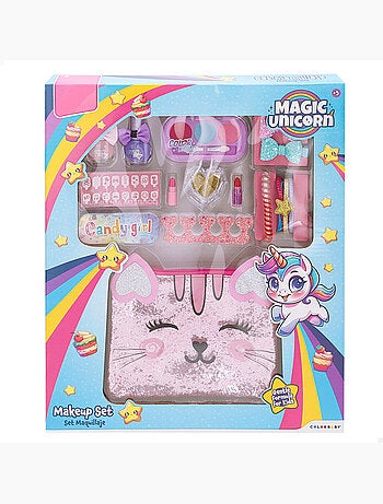 Coffret de maquillage avec accessoires et trousse de toilette colorbaby
