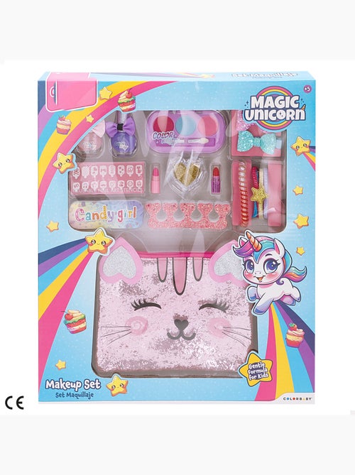 Coffret de maquillage avec accessoires et trousse de toilette colorbaby - Kiabi Coffret de maquillage avec accessoires et trousse de toilette colorbaby - Kiabi