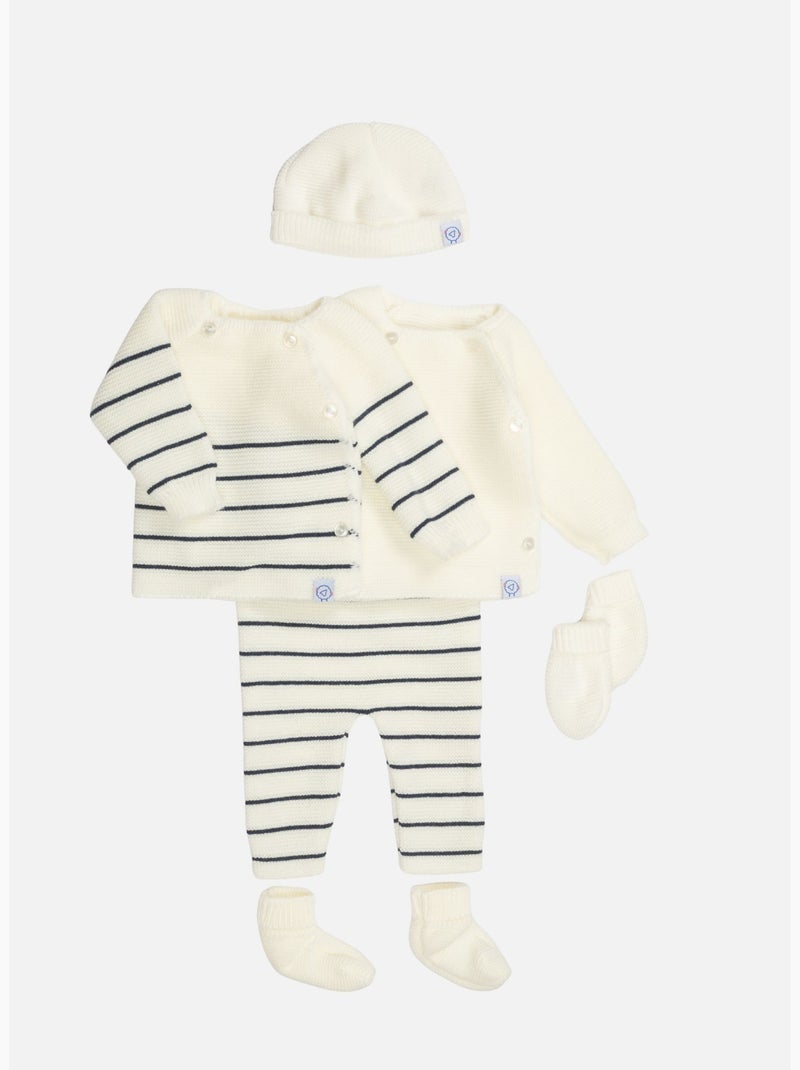 Coffret de naissance - kit maternité complet Ecru/Marine - Kiabi