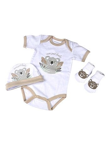 Coffret de naissance avec body, bonnet et chaussettes