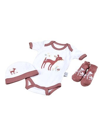Coffret de naissance avec body, bonnet et chaussettes