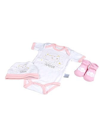 Coffret de naissance avec body, bonnet et chaussettes