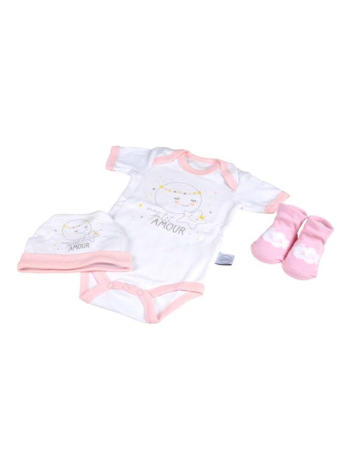 Coffret de naissance avec body, bonnet et chaussettes - Kiabi