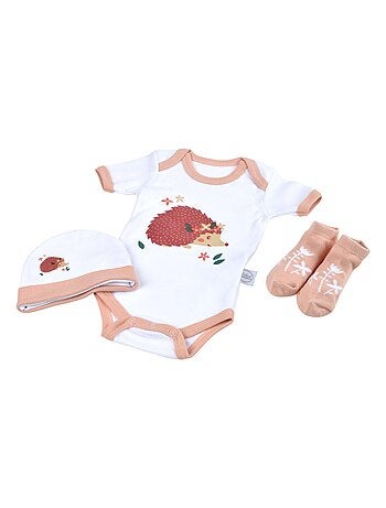 Coffret de naissance avec body, bonnet et chaussettes