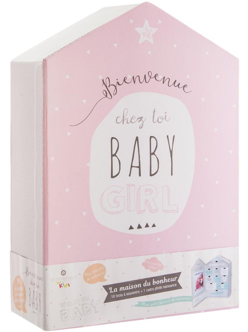 Coffret de naissance forme maison MAISON DU BONHEUR Rose - Kiabi