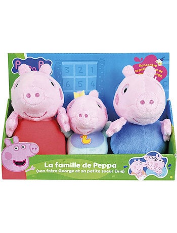 Coffret de peluches - peppa pig - jemini - peppa, georges et evie - 3 personnages - dès la naissance