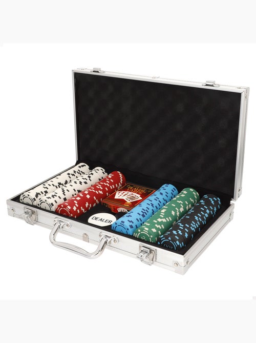 Coffret de poker avec 300 jetons dans une boîte en aluminium +18 ans colorbaby - Kiabi