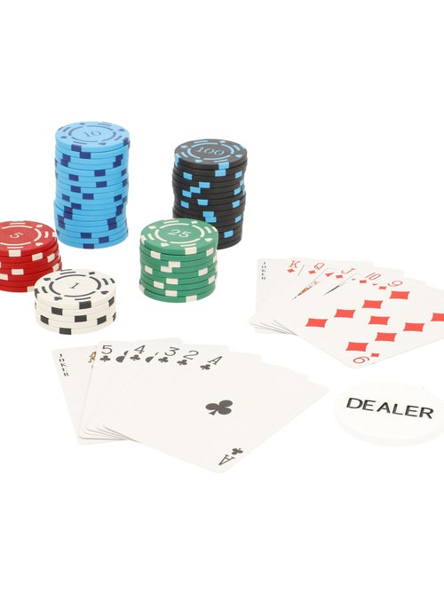 Coffret de poker avec 300 jetons dans une boîte en aluminium +18 ans colorbaby - Kiabi