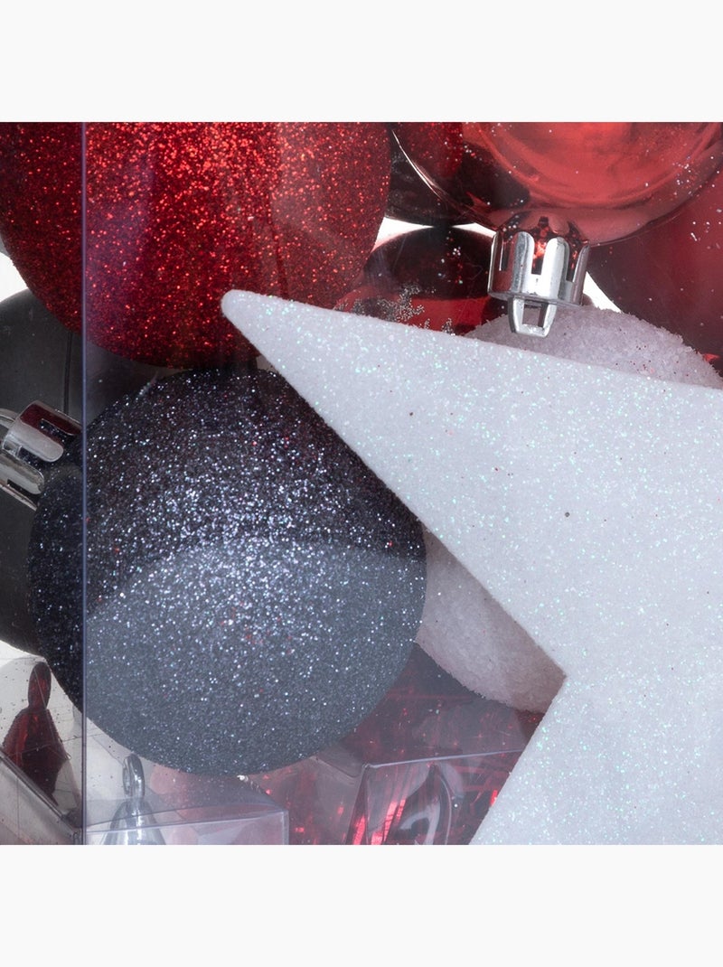 Coffret décorations de sapin 44 pièces Blanc Rouge - Kiabi