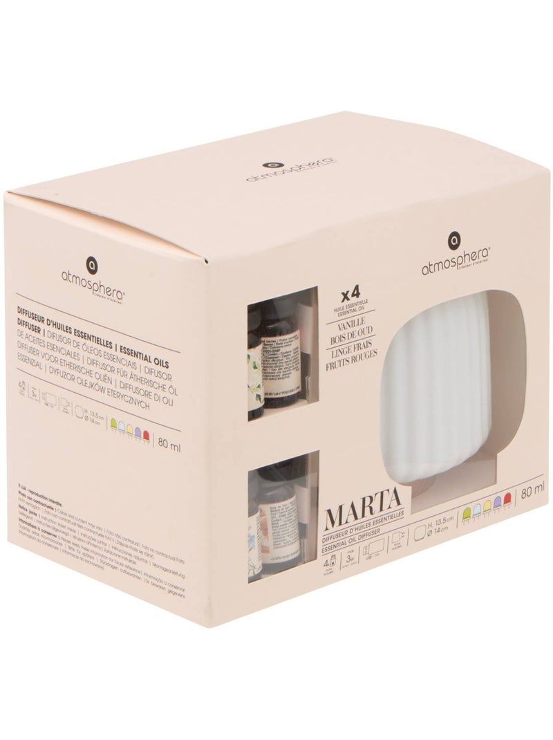 Coffret diffuseur 4 huiles essentielles mathis Blanc - Kiabi