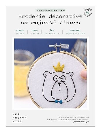 Coffret DIY - Broderie décorative - L'Ours Roi - Kiabi