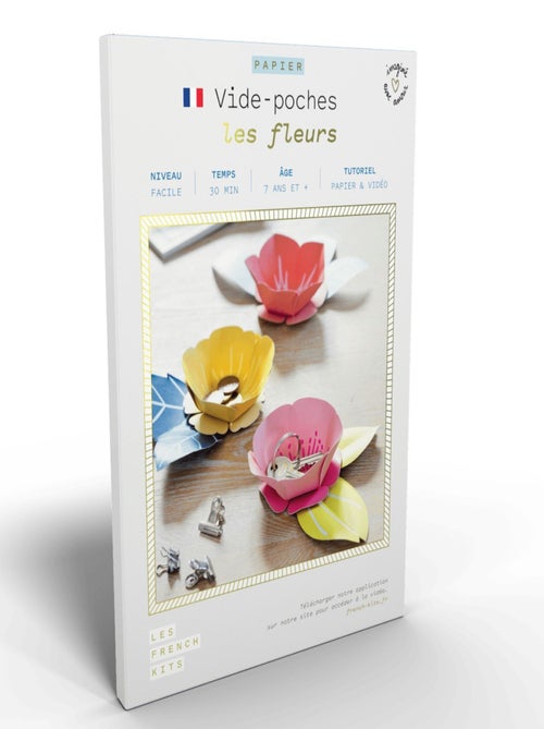 Coffret DIY papier - 3 Vide-poches - Fleurs - French Kits - Kiabi