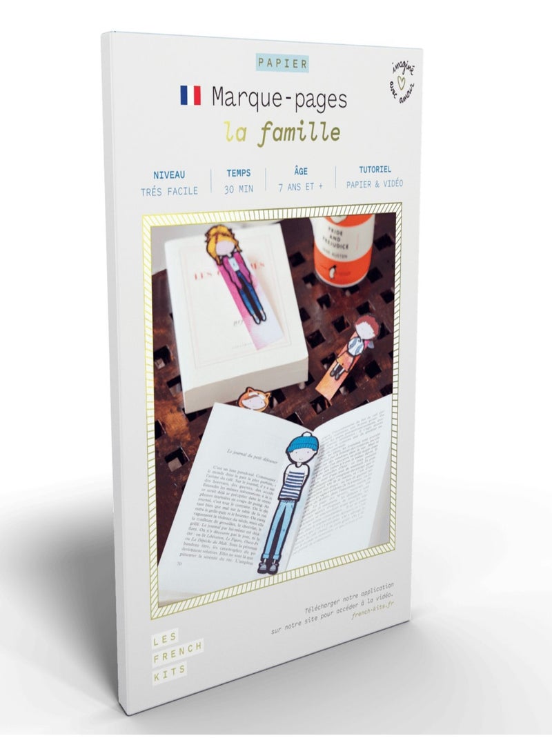 Coffret DIY papier - 8 Marque-pages - Personnages - French Kits N/A - Kiabi