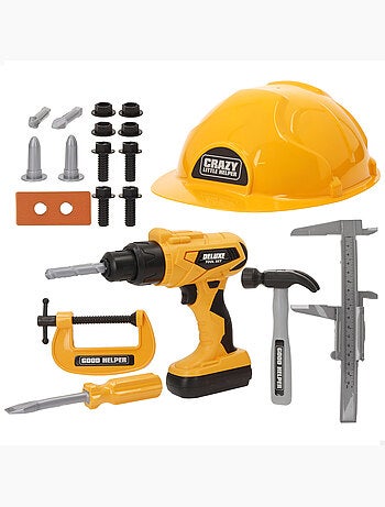 Coffret d'outils avec perceuse électrique + 3 ans colorbaby mes outils