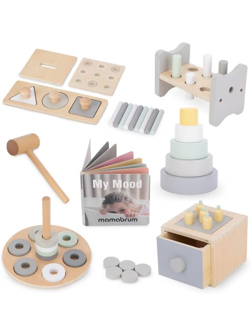 Coffret educatif montessori bois 6 jouets eveil premier age mamabrum - Kiabi Coffret educatif montessori bois 6 jouets eveil premier age mamabrum - Kiabi