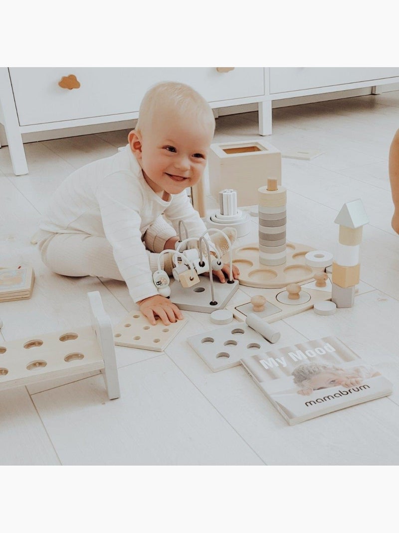 Coffret educatif montessori bois 6 jouets eveil premier age mamabrum N/A - Kiabi