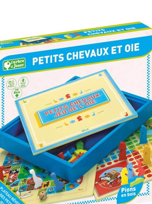 Coffret en bois Jeu des Petits Chevaux et de l'oie - Kiabi