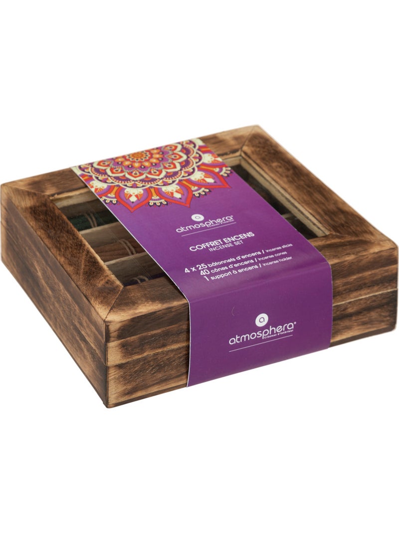 Coffret encens sticks cônes support bois TALY Marron - Kiabi