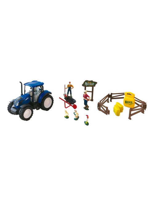 Coffret ferme 1:32 avec tracteur miniature NEW HOLLAND - Kiabi Coffret ferme 1:32 avec tracteur miniature NEW HOLLAND - Kiabi