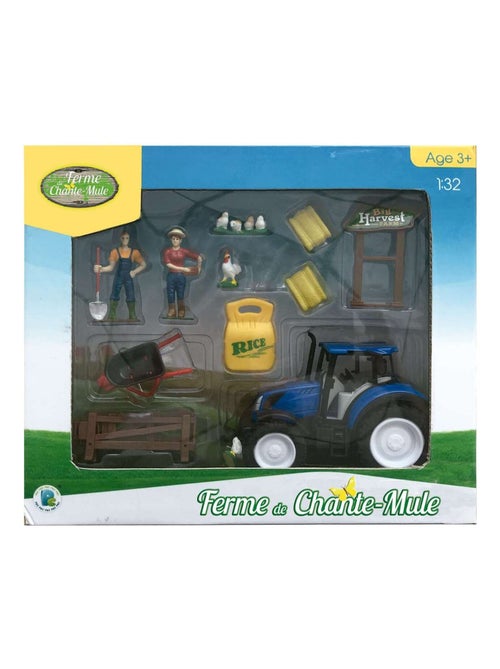 Coffret ferme 1:32 avec tracteur miniature NEW HOLLAND - Kiabi Coffret ferme 1:32 avec tracteur miniature NEW HOLLAND - Kiabi