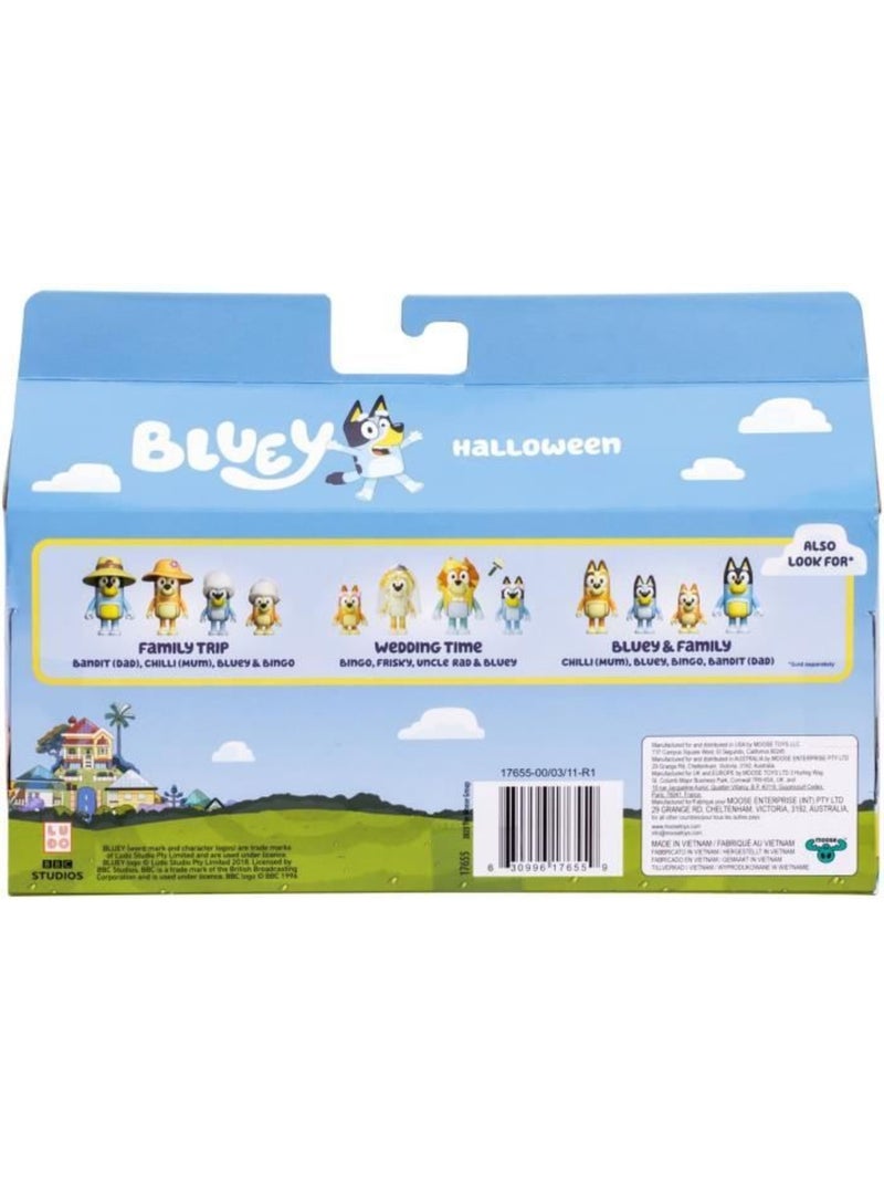 Coffret figurines - bluey - déguisements - 4 figurines articulées - accessoires inclus Bleu - Kiabi