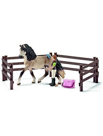 Coffret figurines - kit de soin chevaux andalous 9 pièces - schleich horse club