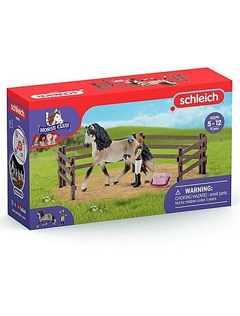 Coffret figurines - kit de soin chevaux andalous 9 pièces - schleich horse club