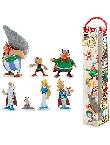 Coffret figurines - plastoy - astérix village gaulois tubo 7 figurines - résine - 4 à 10 cm